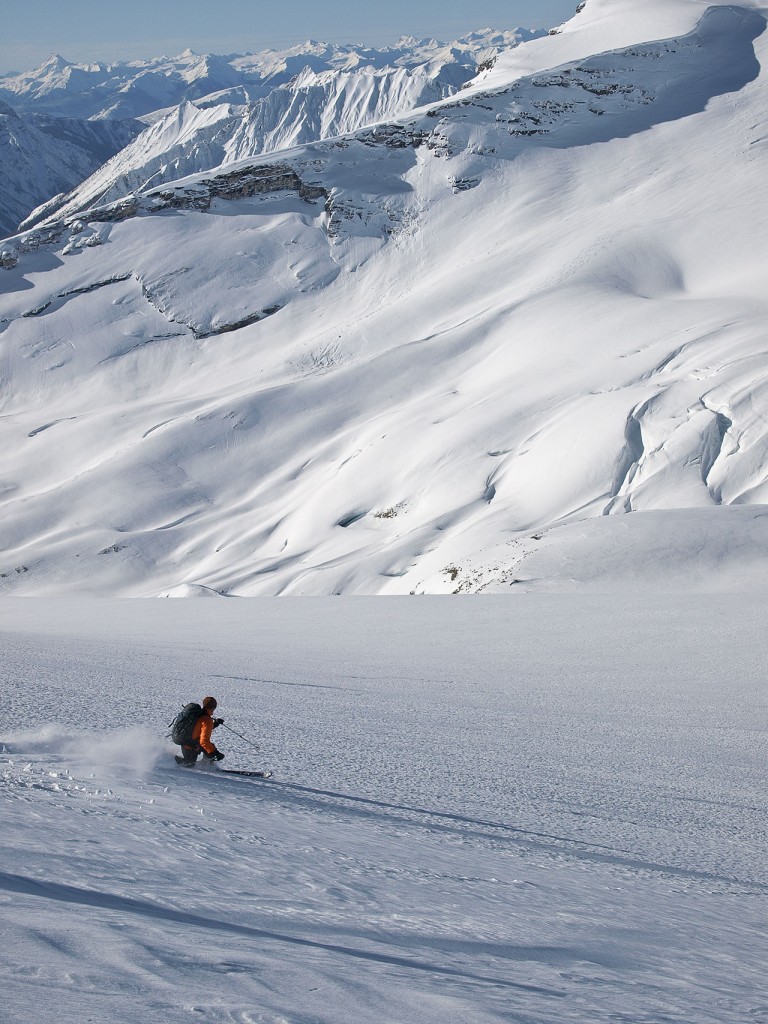 Skier On East Peak (photo credit: Todd Leeds)